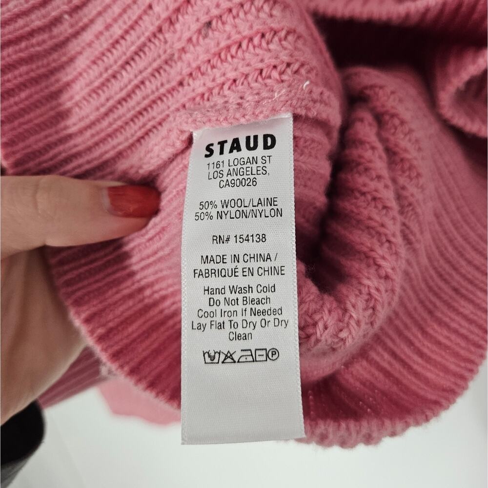 Staud Damask Pink Aura Bishop Sleeve Sweater L - Picture 8 of 8